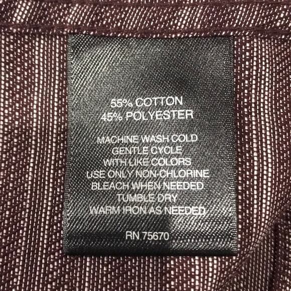 Signature Studio Wine Stripe Long Sleeve Button Down Shirt - Small - Picture 6 of 7